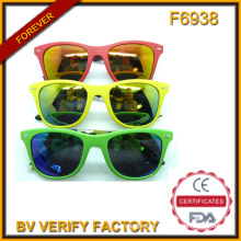 2015 Unisex Mirrored Plastic Sunglass, Colorful Sunglasses (F6938)